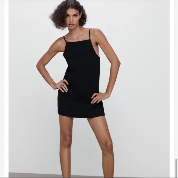 Zara Black Strappy Mini Dress - Picture 1 of 9